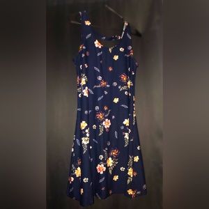 Mudd Navy Blue Floral Above Knee Dress. New but No Tags!